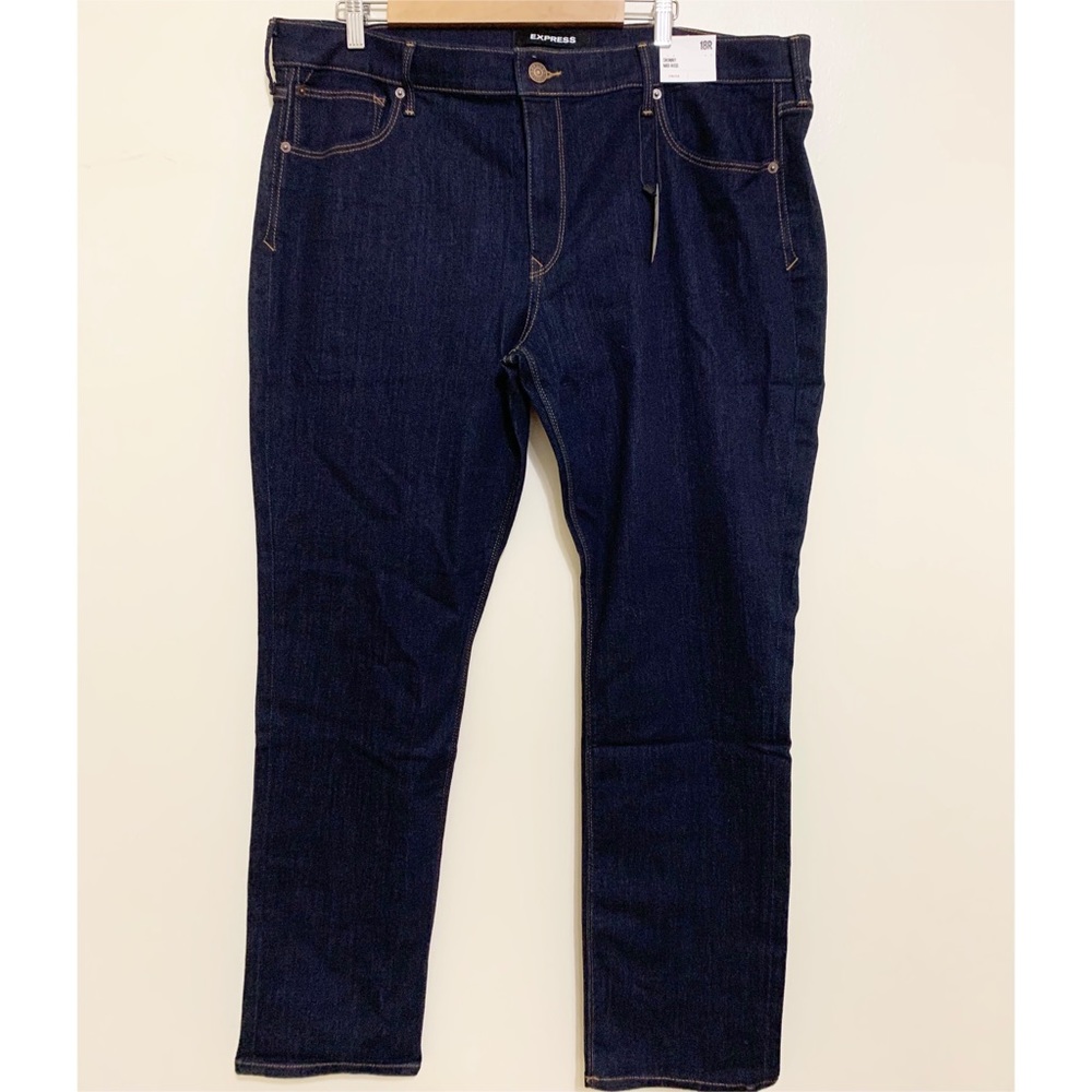 Express Mid Rise Dark Wash Skinny Jeans